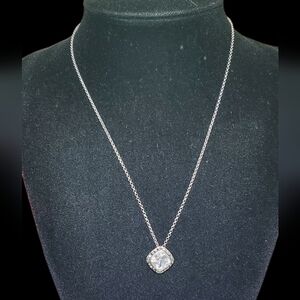 Old Antique White Sapphire Cushion And Marcasite Necklace